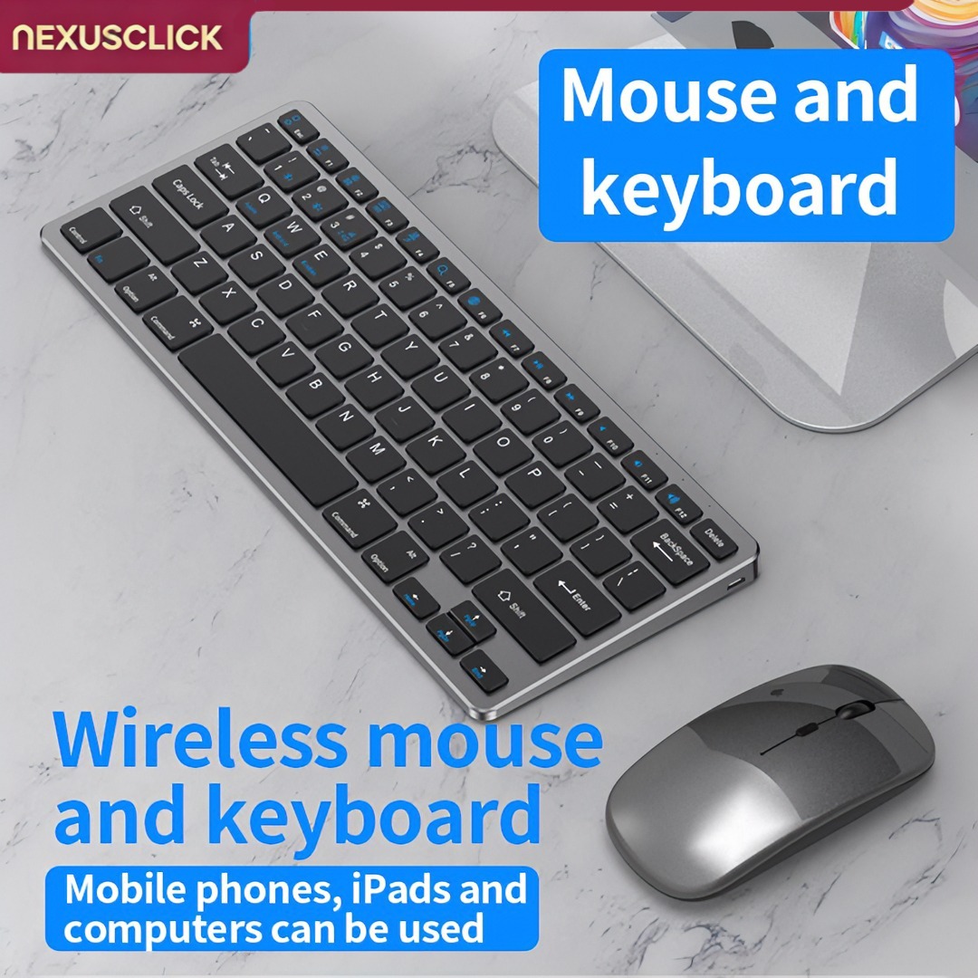 Gaming Keyboard And Mouse Combo Wireless - NexusClick 2,4G kabelloses Tastatur-Maus-Set, ergonomisches, wiederaufladbares