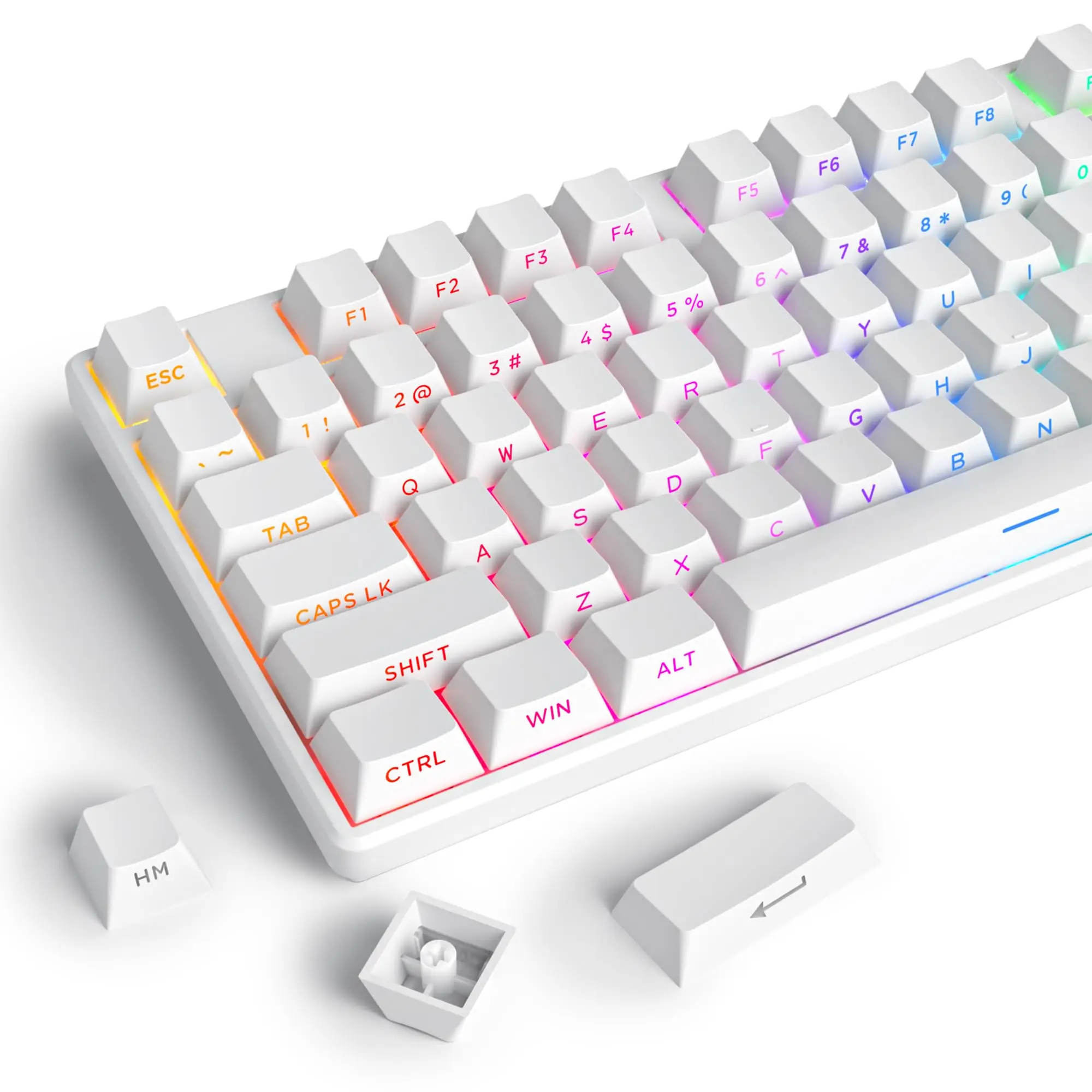 Keyboard Gaming Black - 134 Tasten Double Shot PBT-Tastenkappen, individuell,