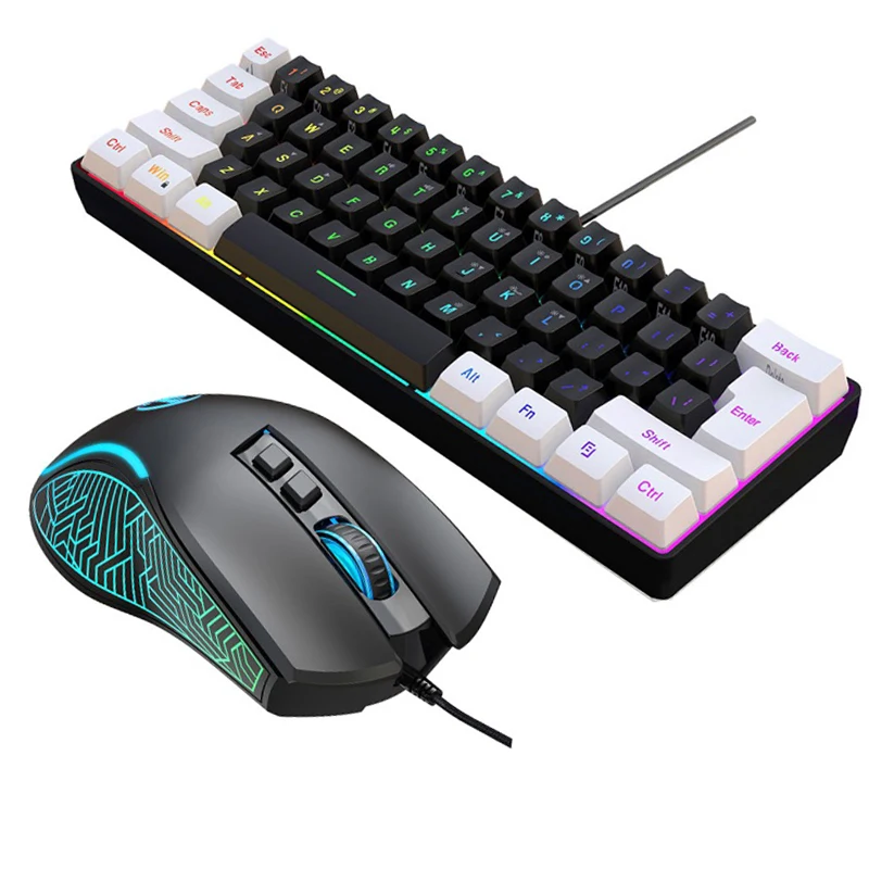 Gaming Keyboard And Mouse Combo Wireless - Tastatur und Maus 60% Computer-Gaming-Kombi-Set PC
