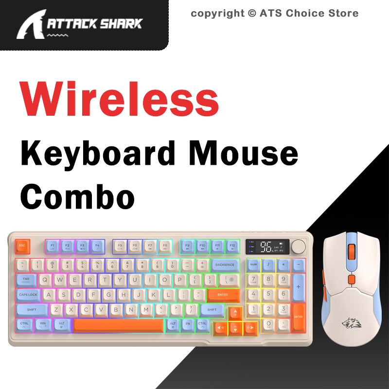 Gaming Keyboard And Mouse Combo Wireless - FREEWOLF T96 Kabelloses Tastatur-Maus-Set, 96-Tasten RGB-Tastatur-Maus-Kombination,