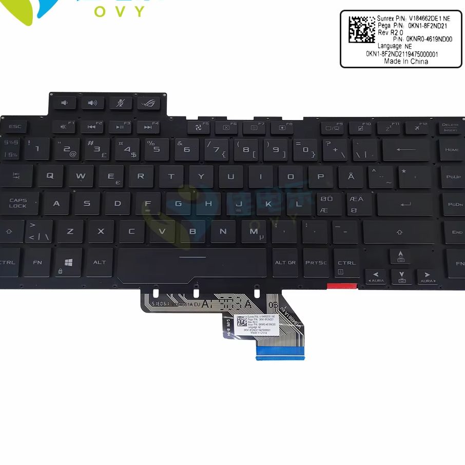 Gaming Keyboard Asus - NE Norwegen RGB Notebook-Tastatur für Asus