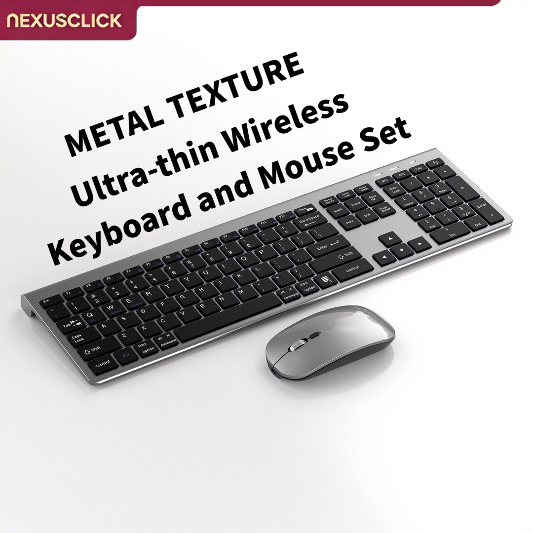 Gaming Keyboard And Mouse Combo Wireless - NexusClick 104 Tasten, kabellose Tri-Mode-Tastatur, Maus,