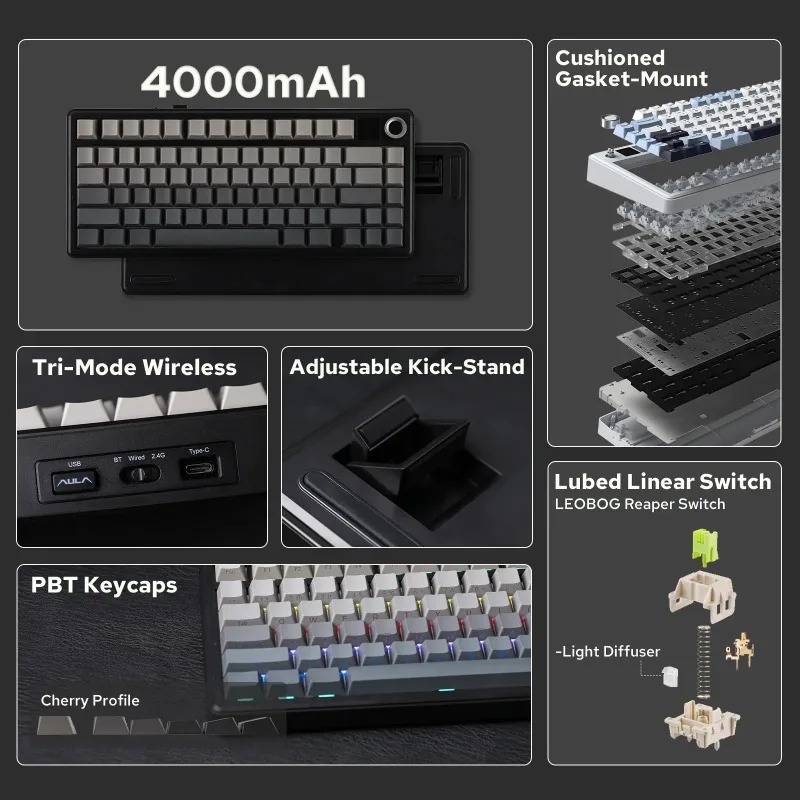 AULA F75 Max Mechanische Tasta – Gaming Keyboard Wireless Bewertung und Preis